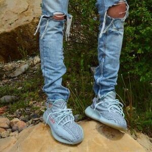 Adidas Yeezy Boost 350 v2 Shoes Mens 14 Grey Athletic Casual Sneakers